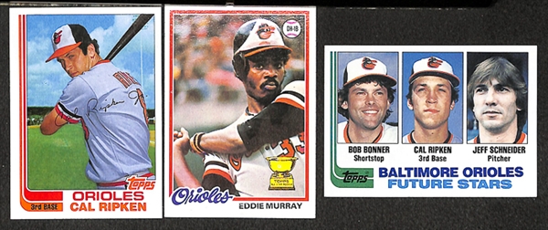 Lot Of 2 Cal Ripken Jr Rookie Cards & Eddie Murray Rookie