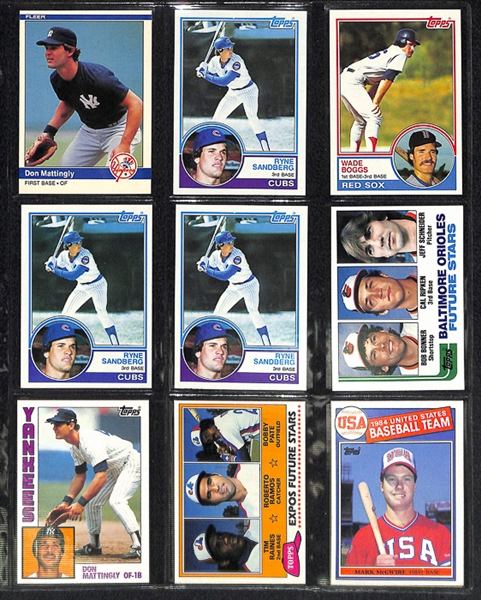Binder Of Assorted Baseball Cards 1960s-90s (500+) w. Boggs RC