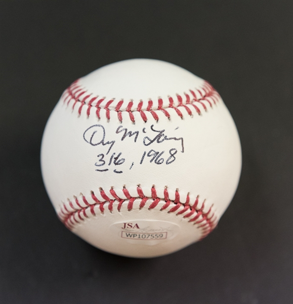 Lot Of 2 Denny McLain Signed Stat Baseballs - JSA