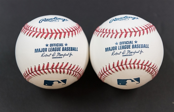 Lot Of 2 Denny McLain Signed Stat Baseballs - JSA