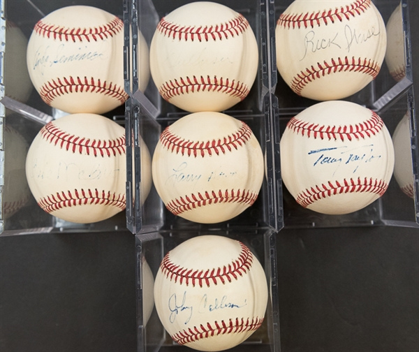 Lot Of 7 Phillies Signed Baseballs w. Callison & Wise