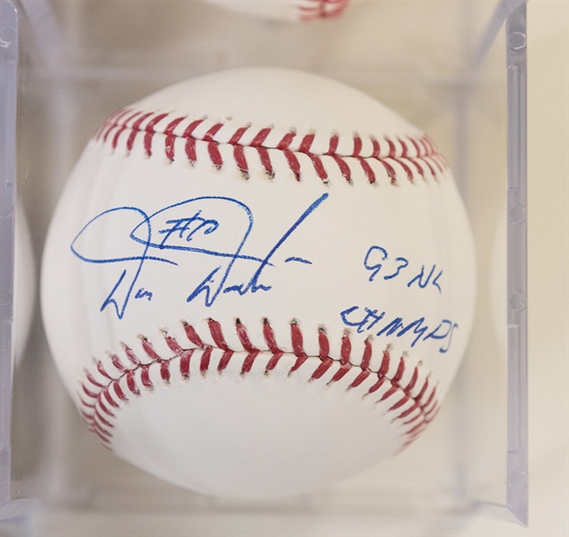 Lot Of 7 Phillies Signed Baseballs w. Greene & Daulton