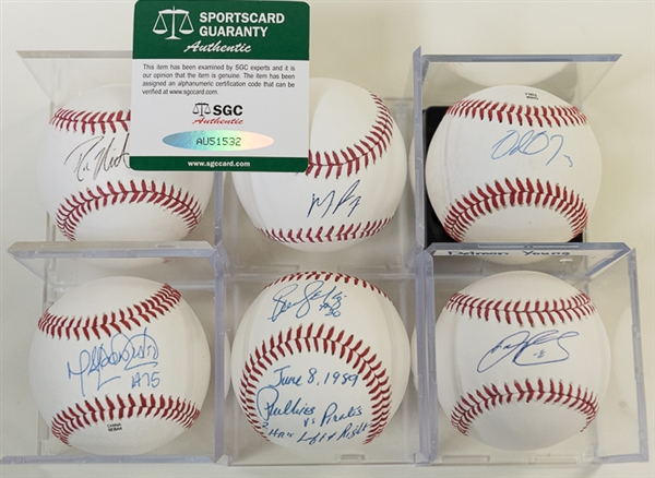 Lot Of 6 Phillies Signed Baseballs w. Maikel Franco