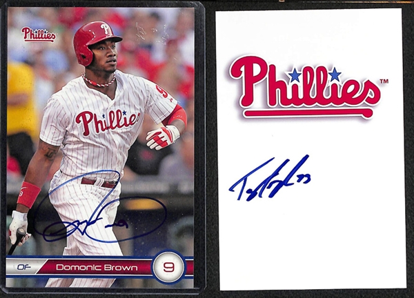 Lot Of 55 Phillies Signed 4x 6 Photos & Cuts w. Manuel/Green/Joseph