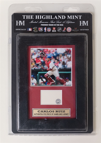 Lot Of 4 Phillies Game Used Relic Plaques w. Utley & Lee