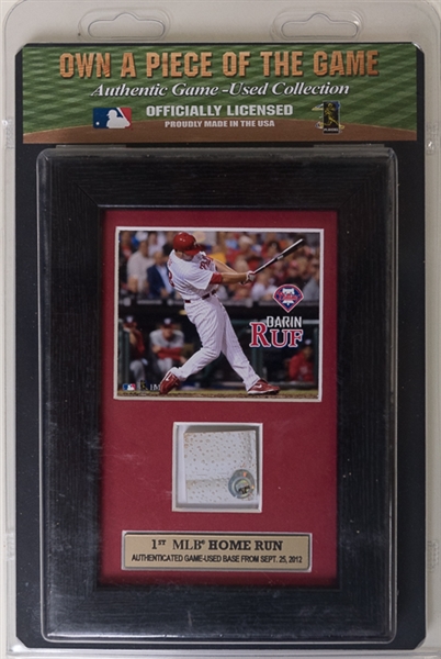 Lot Of 4 Phillies Game Used Relic Plaques w. Utley & Lee