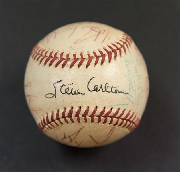 1970s Phillies Team Signed Baseball w. Steve Carlton & Mike Schmidt
