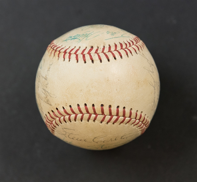 1970s-80s Phillies Team Signed Baseball w. Steve Carlton
