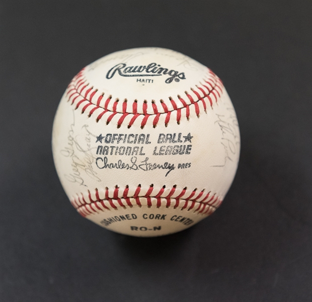 1980s Phillies Team Signed Baseball w. Schmidt/Rose/Espinosa