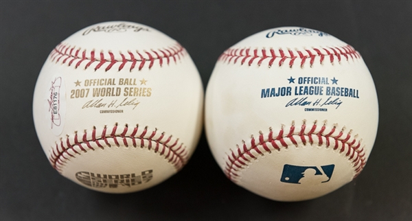 Cole Hamels & Josh Beckett (JSA) Signed Baseball Lot