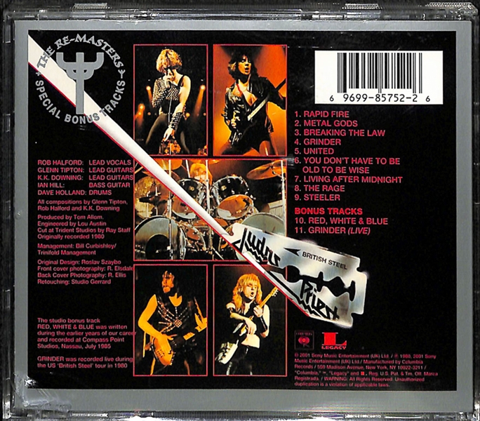 Judas Priest Band Signed CD - JSA LOA