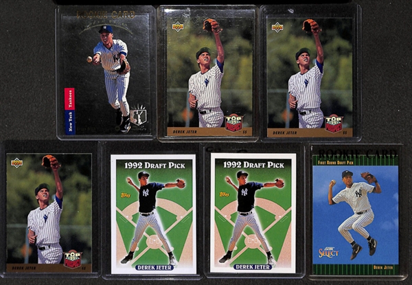 Lot Of 7 Derek Jeter Rookie Cards w/ 1993 Upper Deck SP