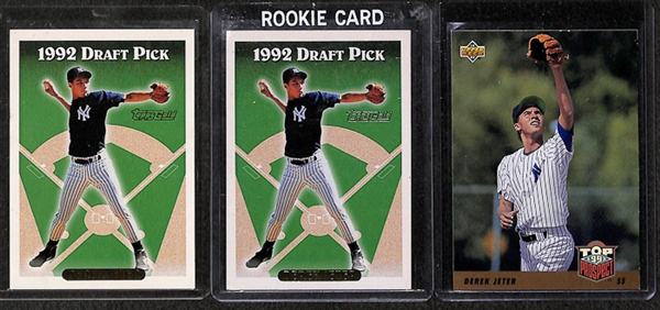Lot Of 19 Derek Jeter Rookie & Insert Cards w. Topps Gold RC