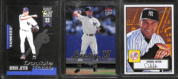 Lot Of 19 Derek Jeter Rookie & Insert Cards w. Topps Gold RC