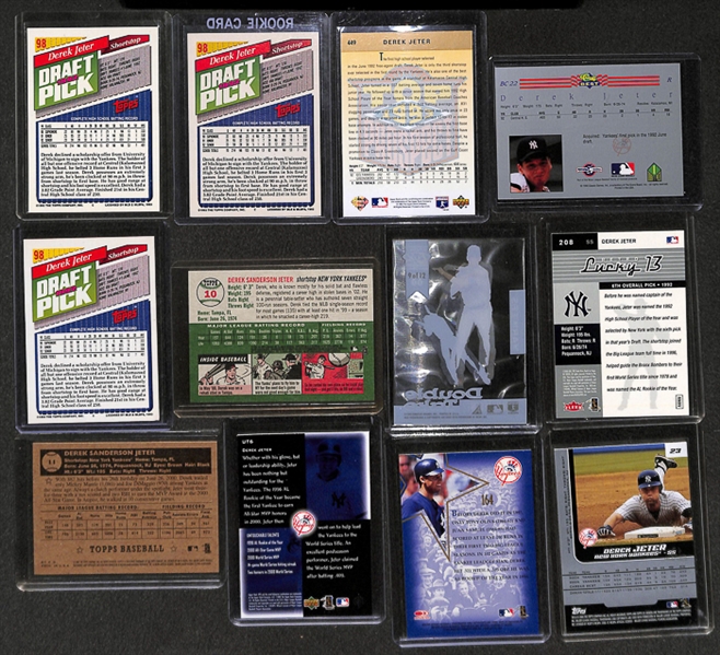 Lot Of 19 Derek Jeter Rookie & Insert Cards w. Topps Gold RC