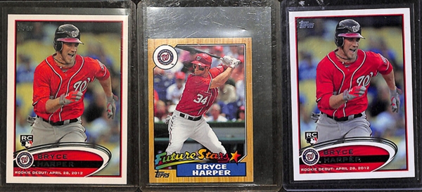 Lot Of 15 Mike Trout & Bryce Harper Rookie & Insert Cards