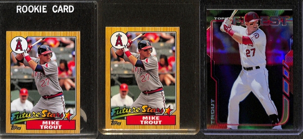 Lot Of 15 Mike Trout & Bryce Harper Rookie & Insert Cards