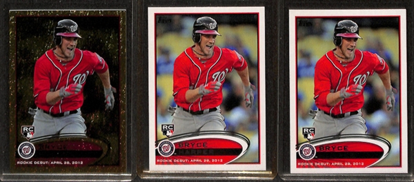 Lot Of 15 Mike Trout & Bryce Harper Rookie & Insert Cards