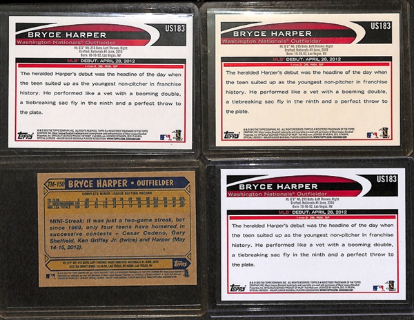 Lot Of 15 Mike Trout & Bryce Harper Rookie & Insert Cards