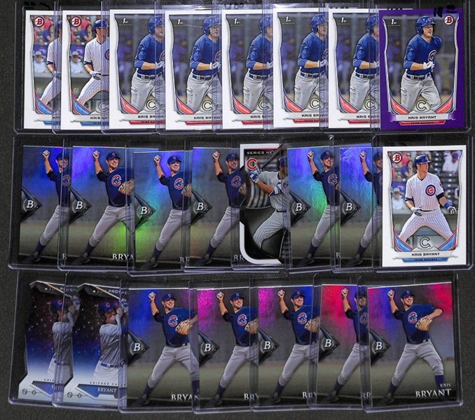 Lot Of 23 Kris Bryant Rookie Cards