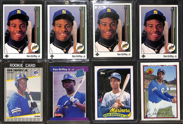 Lot Of 8 Ken Griffey Jr Rookie Cards w. 1989 Upper Deck