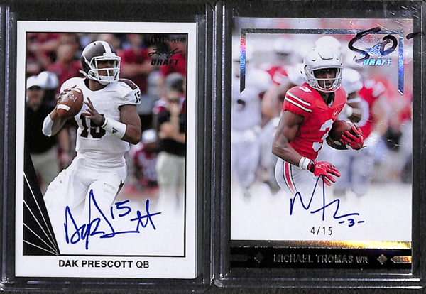 Lot Of 6 2016 Leaf Draft Autograph Cards w. Dak Prescott