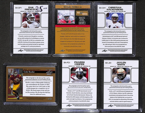 Lot Of 6 2016 Leaf Draft Autograph Cards w. Dak Prescott