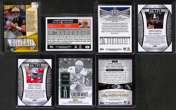Lot Of 250 Football Rookie Cards w. Brady/Prescott/Elliott