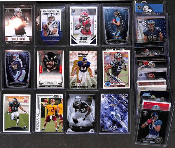 Lot Of 300+ Football Rookie Cards w. Carr & Luck