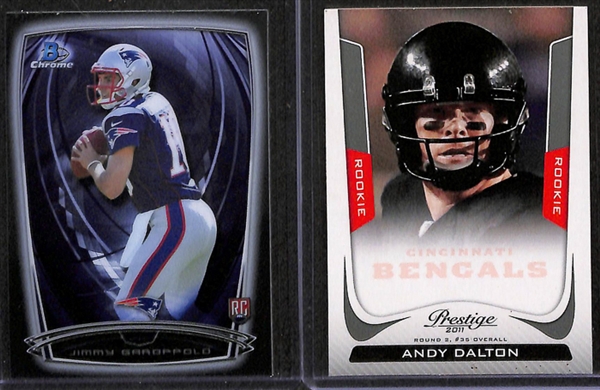Lot Of 300+ Football Rookie Cards w. Carr & Luck