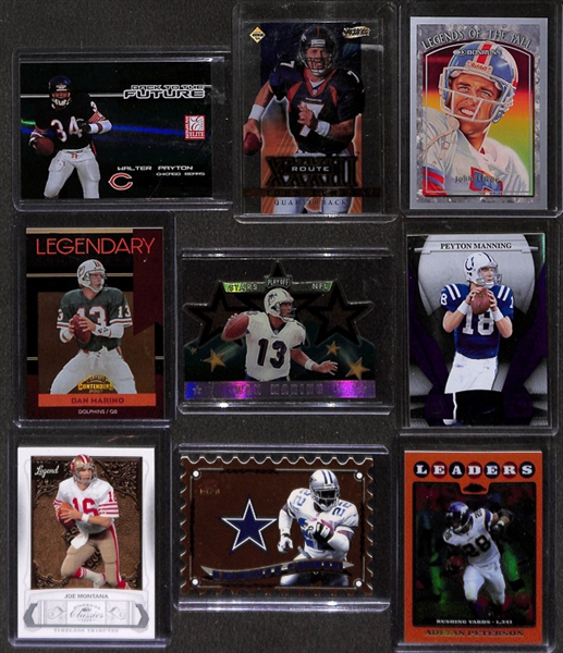 Lot Of 250+ Football Insert Cards w. Payton/Manning/Brady