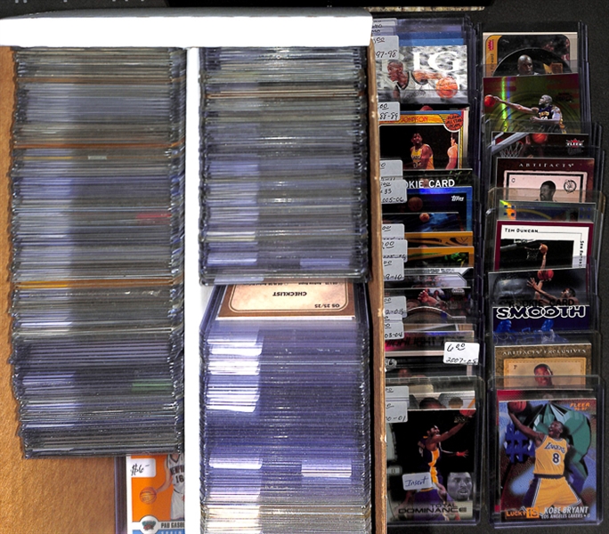 Lot of 250+ Basketball Rookie & Insert Cards w. Bryant & Jordan