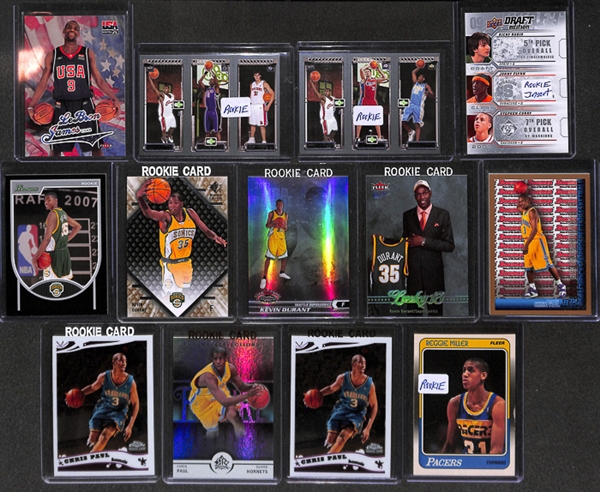 Lot of 300 Basketball Rookie Cards w. LeBron & Curry