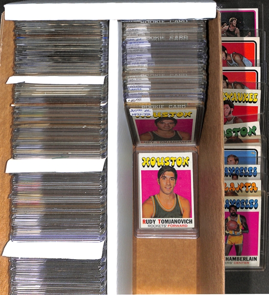 Lot of 200 Basketball 1970's Cards w. Chamberlain & Maravich