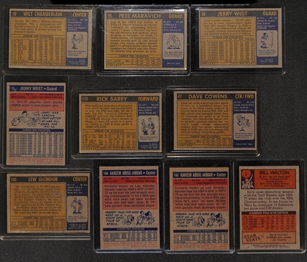 Lot of 200 Basketball 1970's Cards w. Chamberlain & Maravich