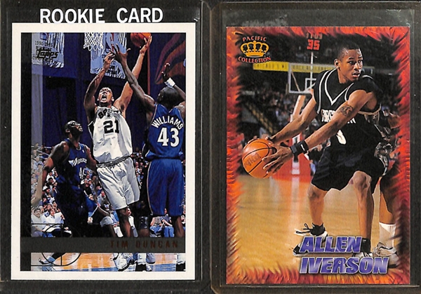 Lot of 250 Basketball Rookie Cards 1993-2003 w. Iverson & Duncan