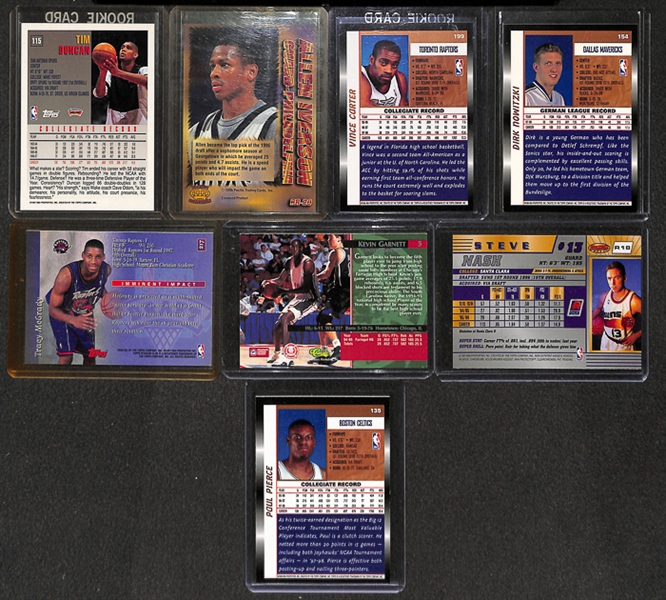 Lot of 250 Basketball Rookie Cards 1993-2003 w. Iverson & Duncan