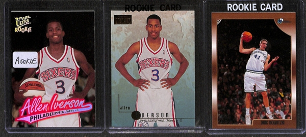 Lot of 250+ Basketball Rookie Cards w. Pippen & Bryant