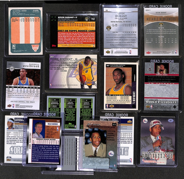 Lot of 250+ Basketball Rookie Cards w. Pippen & Bryant
