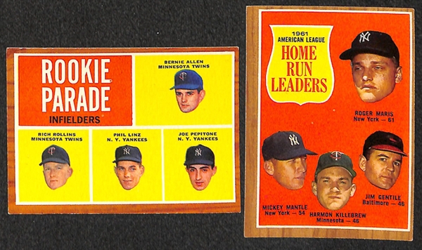 Lot of 250+ 1962 Topps Baseball Cards w. Robin Roberts