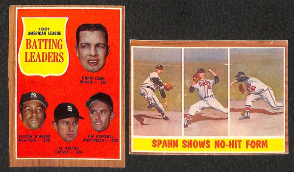 Lot of 250+ 1962 Topps Baseball Cards w. Robin Roberts