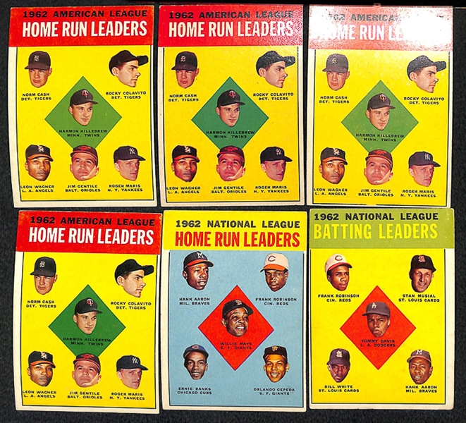 Lot of 450 - 1963 Topps Baseball Cards w. Mickey Mantle