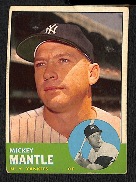 Lot of 450 - 1963 Topps Baseball Cards w. Mickey Mantle