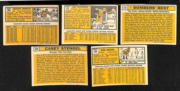 Lot of 450 - 1963 Topps Baseball Cards w. Mickey Mantle
