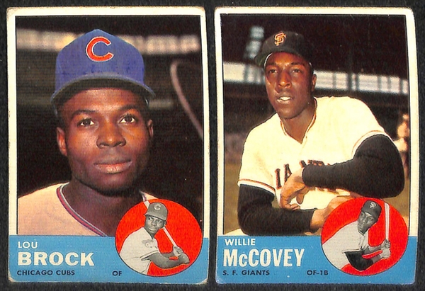Lot of 400 - 1963 Topps Baseball Cards w. Willie Mays & Hank Aaron
