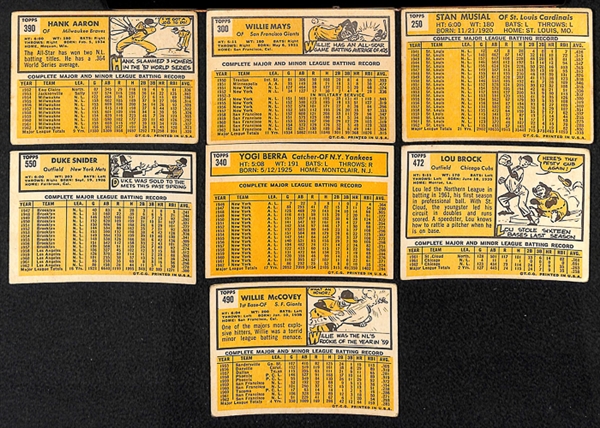 Lot of 400 - 1963 Topps Baseball Cards w. Willie Mays & Hank Aaron