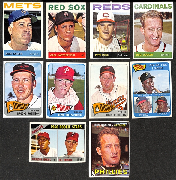 Lot of 400+ 1964-1967 Topps Baseball Cards w. Duke Snider