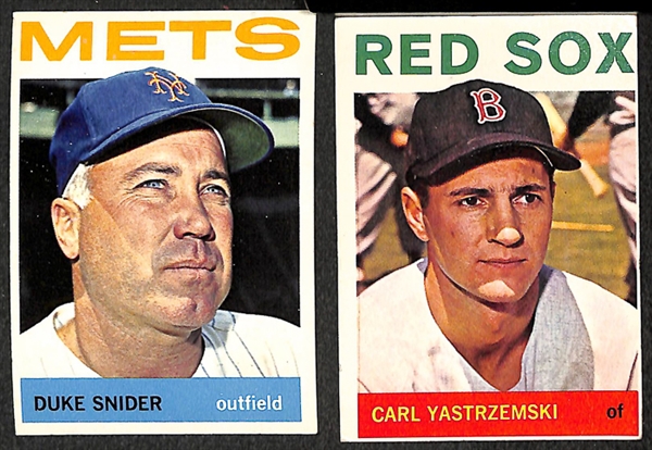 Lot of 400+ 1964-1967 Topps Baseball Cards w. Duke Snider