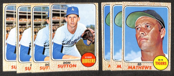 Lot of 750+ 1968 Topps Baseball Cards w. Bob Gibson