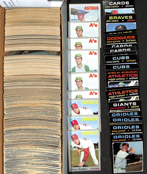 Lot of 750+ 1970-1971 Topps Baseball Cards w. Reggie Jackson